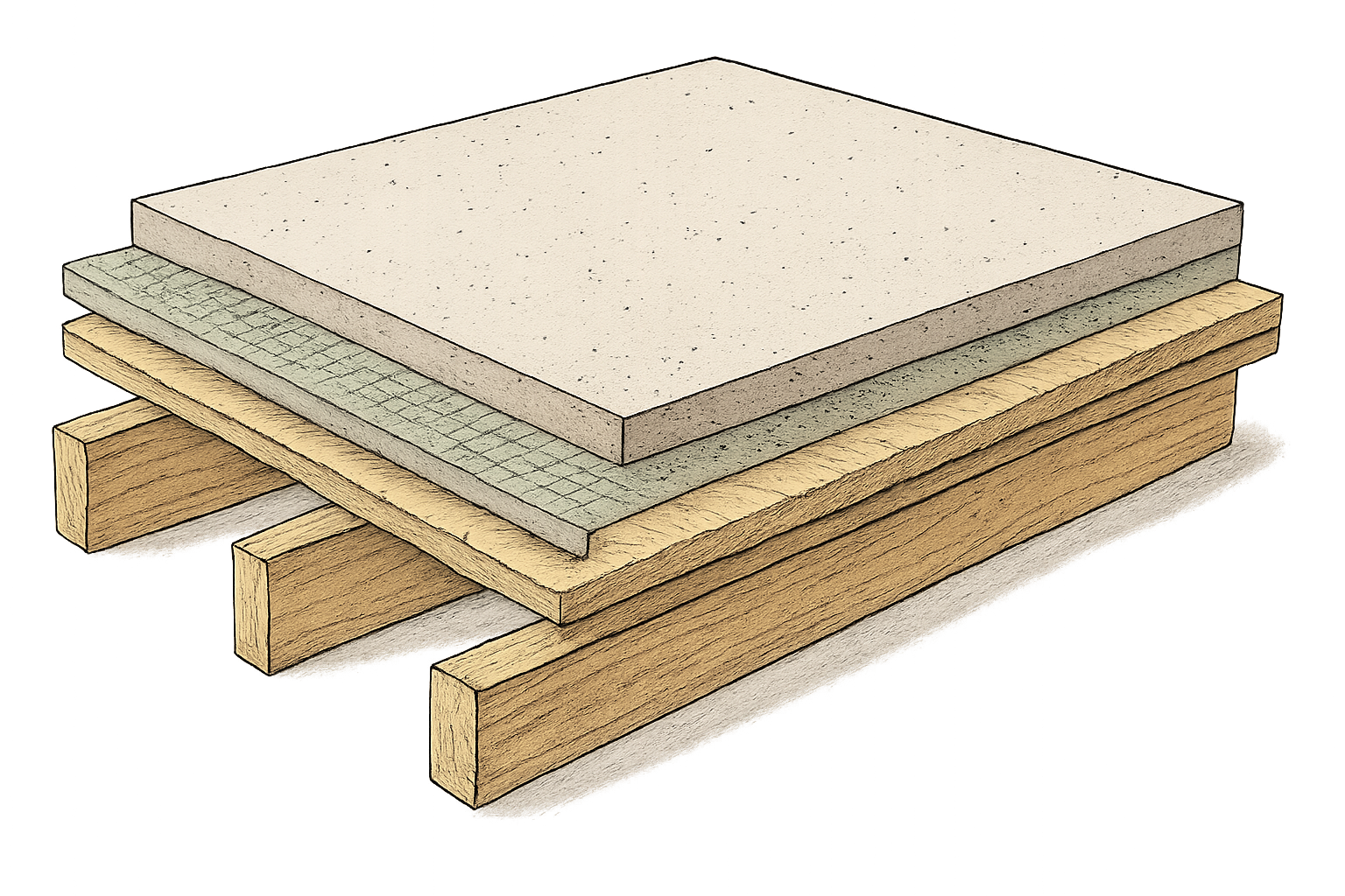 chape sur plancher bois osb