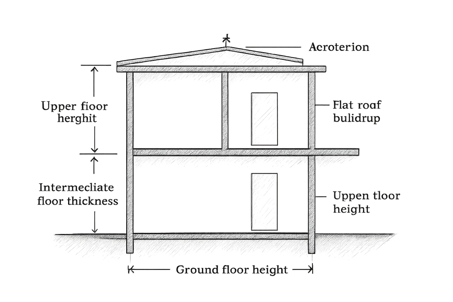 hauteur maison r+1 toit plat