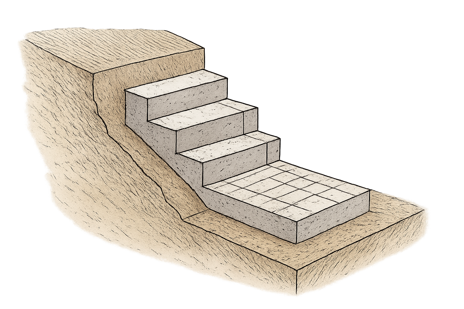 fondation en redan schema
